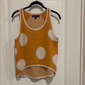 Orange Polka Dot Women's Sweater Tank